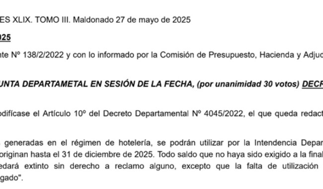 Decreto 4109/2025: se modifica plazo para utilizar contrapartidas generadas por régimen de hotelería