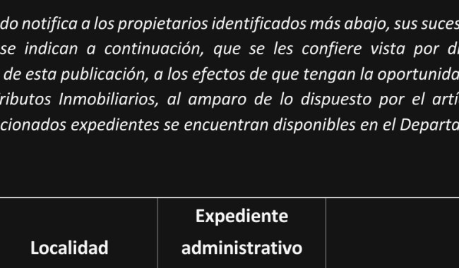 Se confiere vista: tributos domiciliarios