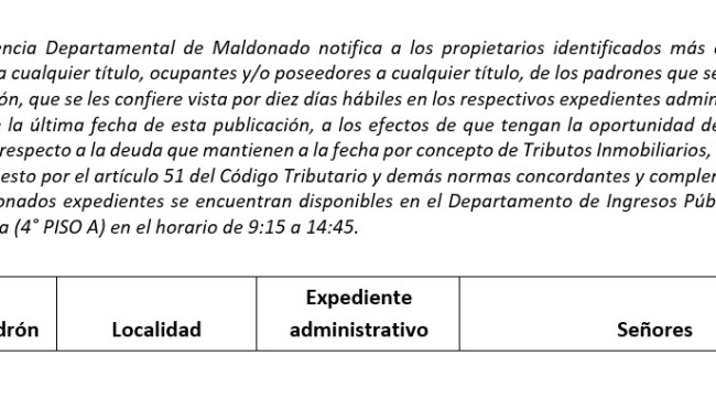 IDM confiere vista: tributos inmobiliarios