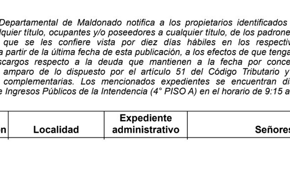 IDM publica vista de tributos domiciliarios