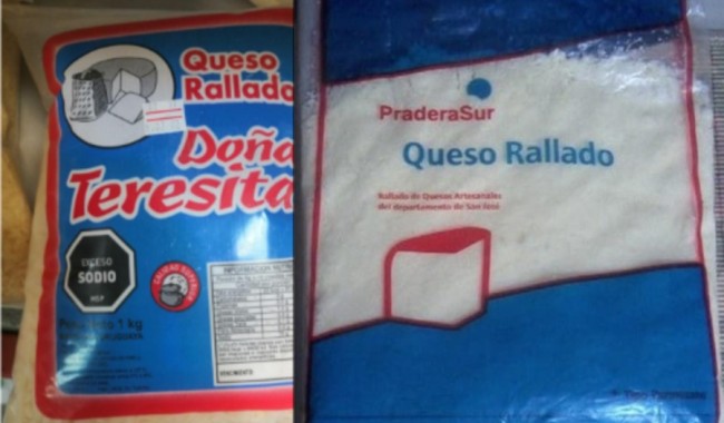 Quesos rallados adulterados