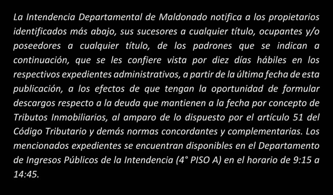 Vista Deudas de Tributos Inmobiliarios (E188/ 30T + 3PH)