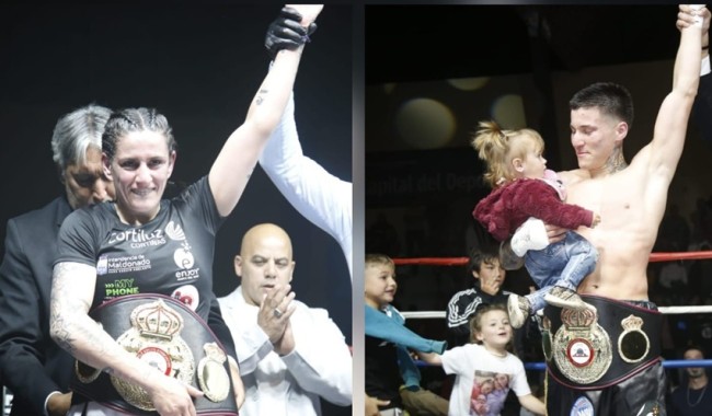 Maldonado Boxea vivió su gran noche en el Campus y consagró el triunfo de Bouvier y Faccio