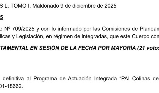 Decreto 4117/2025: aprobación definitiva del PAI Colinas de Mar