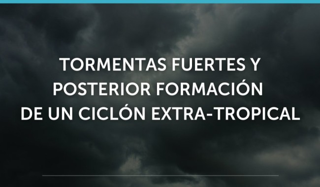 INUMET advierte por impacto de un sistema extratropical con lluvias extremas y vientos intensos