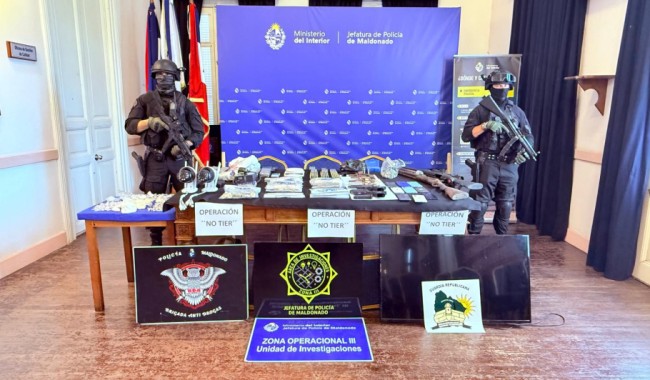jefatura Maldonado, policia Maldonado, operacion No Tier, droga, armas, detenidos, requeridos, estupefacientes