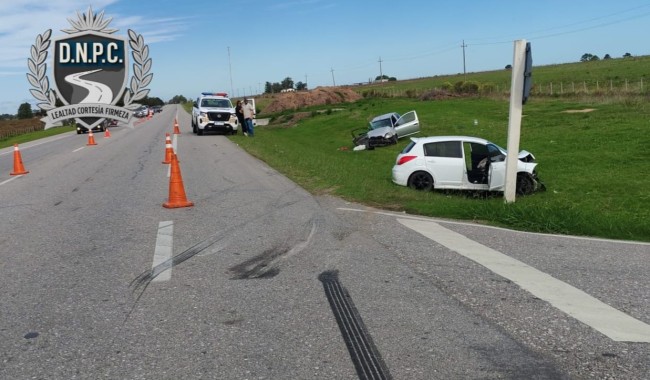 Ruta 9: siete lesionados tras impacto frontolateral en cruce de Gregorio Aznárez