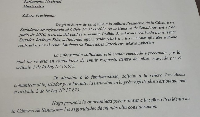 Rodrigo Blás, Mario Lubetkin, viajes de Lubetkin, Roma, viáticos, Cancillería, Senado, ministerio RREE, partido Nacional