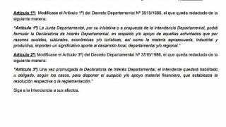 Decreto 4061/2023, Interes Departamental