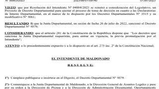 Resolución 06863/2023: promulga Decreto 4079/2023 por el que se ajusta proceso de declaratorias de interés departamental