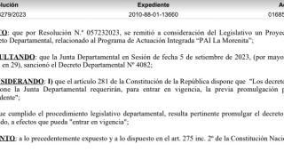 Resolución IDM 8279/2023: promulgación del Decreto 4082 sobre el PAI La Morenita
