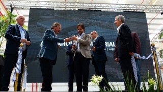 Lacalle Pou, Parque Industrial Ruta 5, Progreso, Canelones, ferrovia, Ruta 5, puerto Montevideo, Alvaro Delgado, MIEM, Elisa Facio, Walter Verri, MTOP, Juan Jose Olaizola, ANP, Juan Curbelo, AFE, Pedro Pollak, UTE, Silvia Emaldi, ANTEL, Annabela Suburu