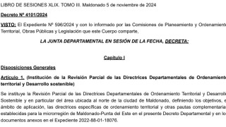 Decreto 4101/2024: Revisión Parcial de las Directrices Departamentales y Microregionales de Ordenamiento Territorial y Desarrollo Sostenible del Departamento de Maldonado
