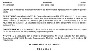 Resolución IDM 11376/2024: actualiza tributos por distinos servicios que brinda la IDM, período enero a diciembre de 2025