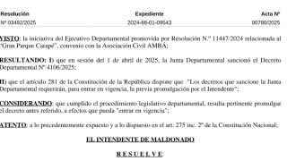 Resolución IDM 03492/2025: promulga Decreto sobre Gran Parque Carapé