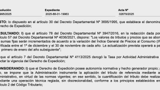 Resolución IDM 10995/2025: cuantía del Derecho de Expedición