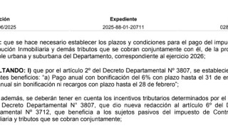 Resolución IDM 11906/2025: pago del impuesto Contribución Inmobiliaria propiedad inmueble urbana y suburbana del Departamento, ejercicio 2026