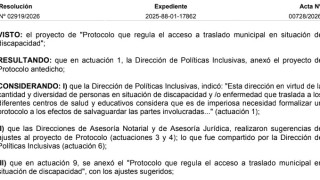 Resolución IDM 02919/2026 y Protocolo traslado discapacidad