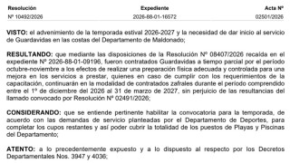 Resolución IDM 10492/2026: Llamado a guardavidas temporada 2026-2027