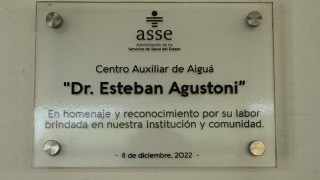 Centro Auxiliar de Aiguá recibió el nombre de "Dr. Esteban Agustoni"